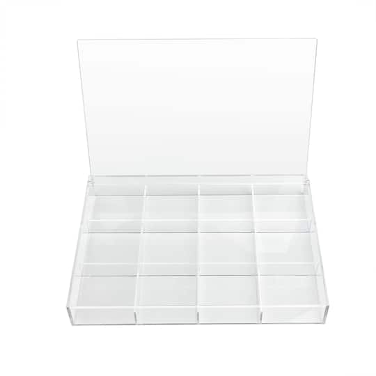 6 Pack: 13.6&#x22; Clear 12-Compartment Divided Tray with Lid by Bead Landing&#x2122;